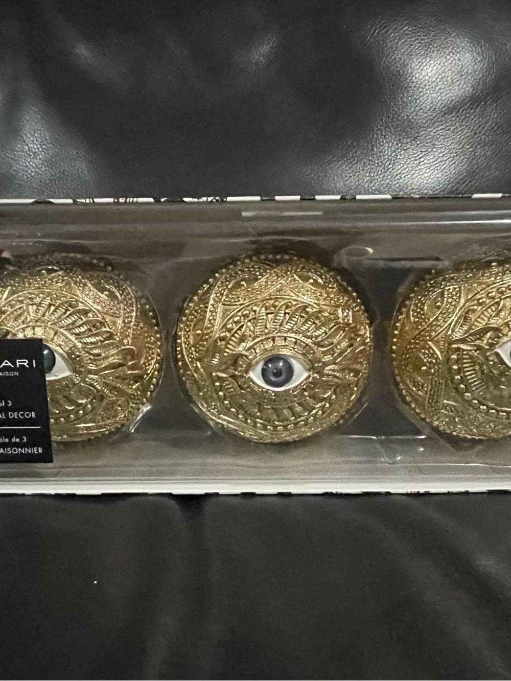 Tahari Gold Eye Decorative Orbs - Set of 3